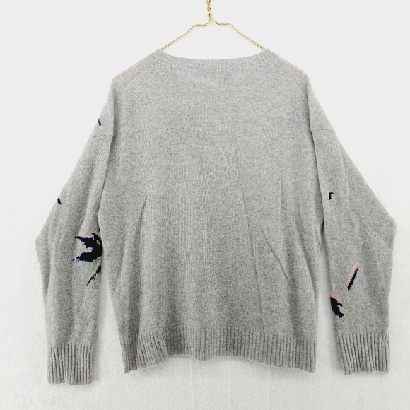 360 Cashmere Gray and Blue Palm Tree Sweater - Picture 8 of 11